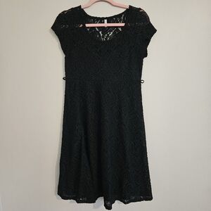 Pinkblush Black Dress Floral Rose Lace Detail Lined Size Medium Cocktail Flirty